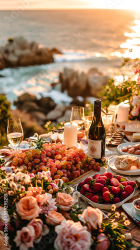 Diner improvisé en bord de mer photo