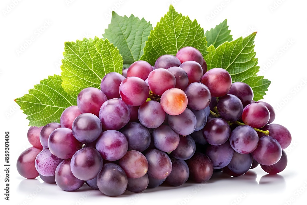 Fototapeta premium bunch of grapes , red grapes on a white table , red grapes