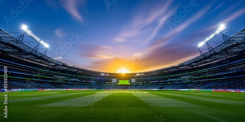 Achieving LEED Platinum for sustainable design and operations at a cricket stadium. Concept LEED Platinum Certification, Sustainable Cricket Stadium, Green Building Design, Eco-Friendly Operations photo