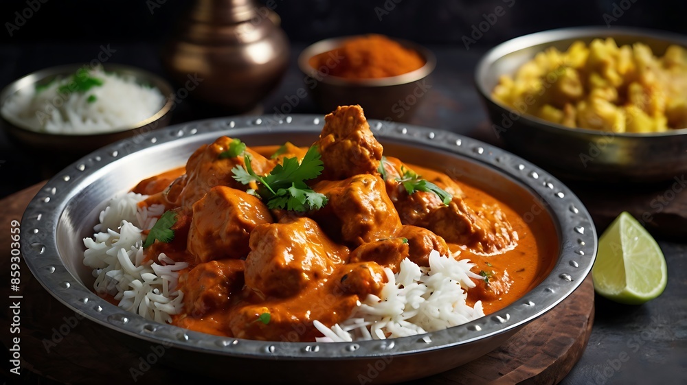 Delicious butter chicken curry, A tasty dish from Indian cuisine Delicious butter chicken curry, A tasty dish from Indian cuisine