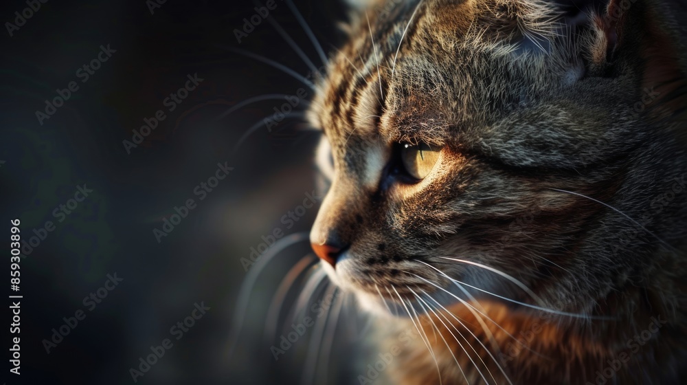 Fototapeta premium portrait of a sad cat ai generated