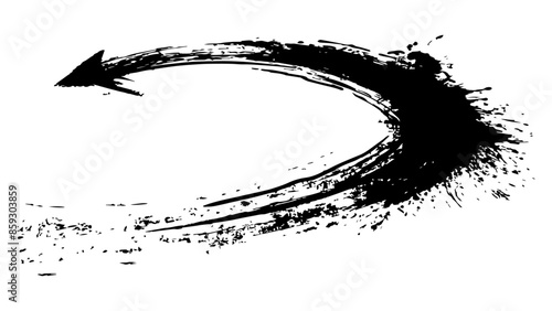 黒い墨インクで描いた矢印
