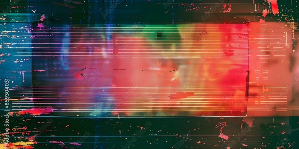 Retro Tv Static Overlay With Vhs Glitch Effect And Distressed Analog