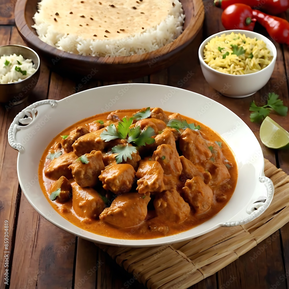 Delicious butter chicken curry, A tasty dish from Indian cuisine Delicious butter chicken curry, A tasty dish from Indian cuisine