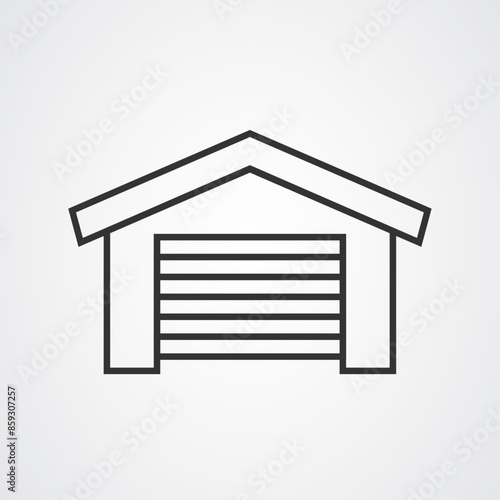 Garage or storage building icon. Depot symbol. Easy editable vector design. © SANALRENK