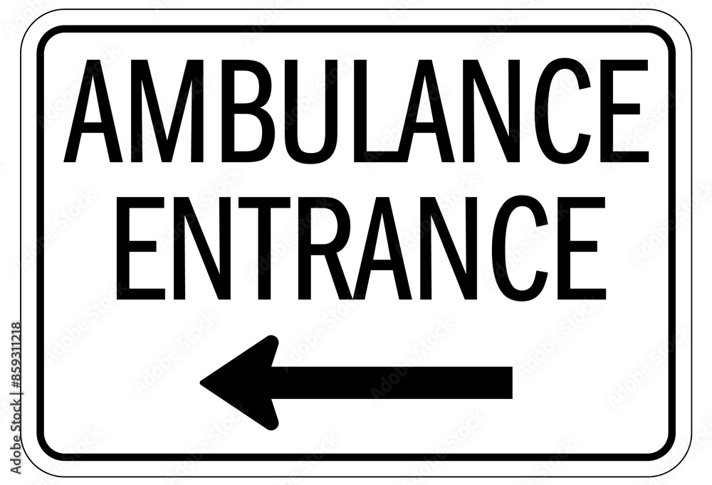 Emergency vehicle and ambulance parking sign Emergency vehicle and ambulance parking sign