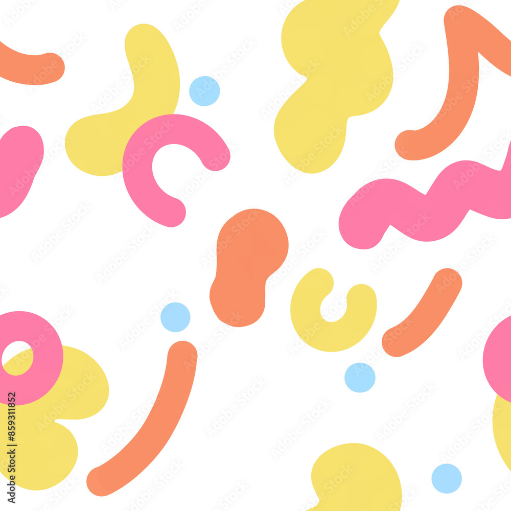 Fototapeta premium Colorful abstract pattern with various shapes on white background