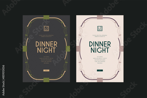 Classic Dinner Night Invitation Vector