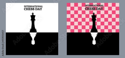 International Chess Day Poster, Wallpaper, Banner Vector illustration concept. July 20th. 