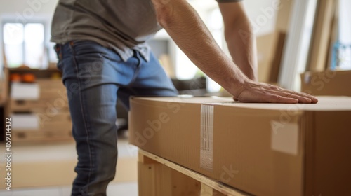 A person measuring furniture for a new space