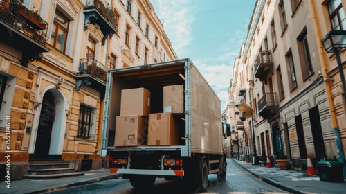 Fototapeta Naklejka Na Ścianę i Meble -  Movers handling fragile items with care