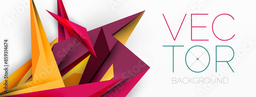 Minimal geometric abstract background. Low poly dynamic triangle design. Trendy techno business template for wallpaper, banner, background or landing