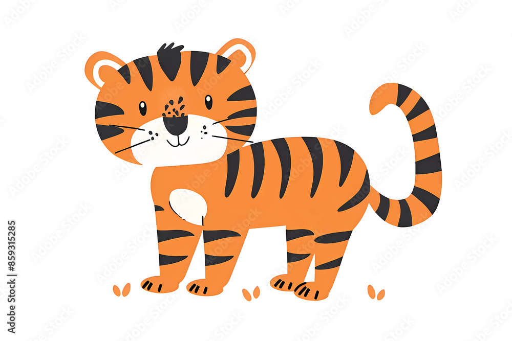 Cute tiger,jungle animals.Wild animals of Africa.Simple cartoon flat illustration on transparent background PNG Cute tiger,jungle animals.Wild animals of Africa.Simple cartoon flat illustration on transparent background PNG