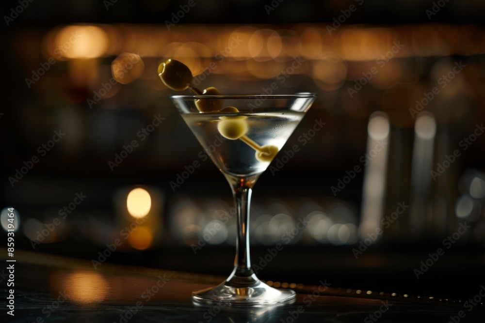 classic Martini cocktail, lux, elegant, Classy, Close-up View classic Martini cocktail, lux, elegant, Classy, Close-up View