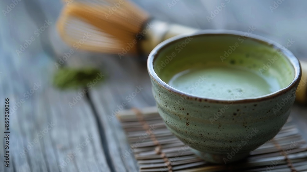 A Close-up of a Matcha Tea Ceremony A Close-up of a Matcha Tea Ceremony