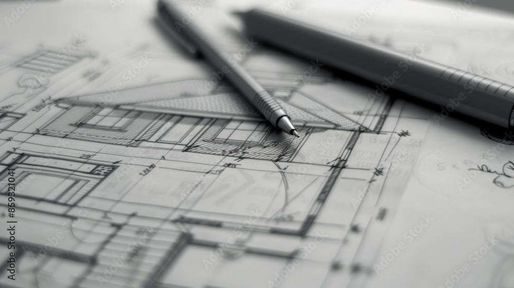 Architects Collaborating on Interior Design Project with Detailed Sketches and Construction Plans in Modern Office Setting, Emphasizing Teamwork and Creative Architectural Concepts Architects Collaborating on Interior Design Project with Detailed Sketches and Construction Plans in Modern Office Setting, Emphasizing Teamwork and Creative Architectural Concepts