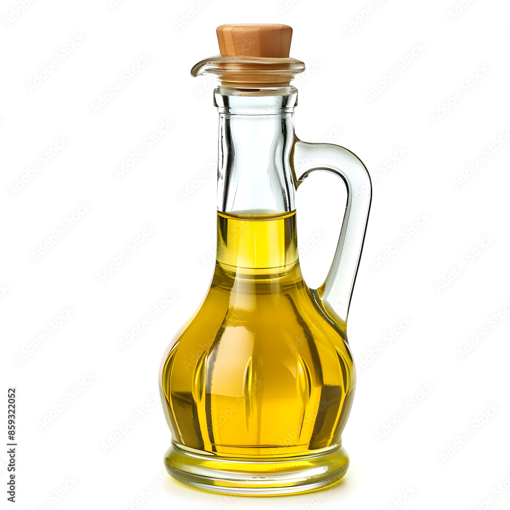 Olive oil glass bottle, isolated on white background Olive oil glass bottle, isolated on white background