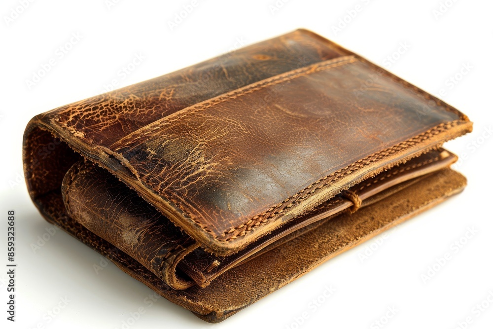 Brown Leather Wallet On A White Background Brown Leather Wallet On A White Background