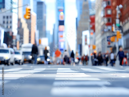 Wallpaper Mural Blurred city street view in the middle of busy urban life with skyscrapers and moving traffic, creating a dynamic and vibrant atmosphere. Torontodigital.ca