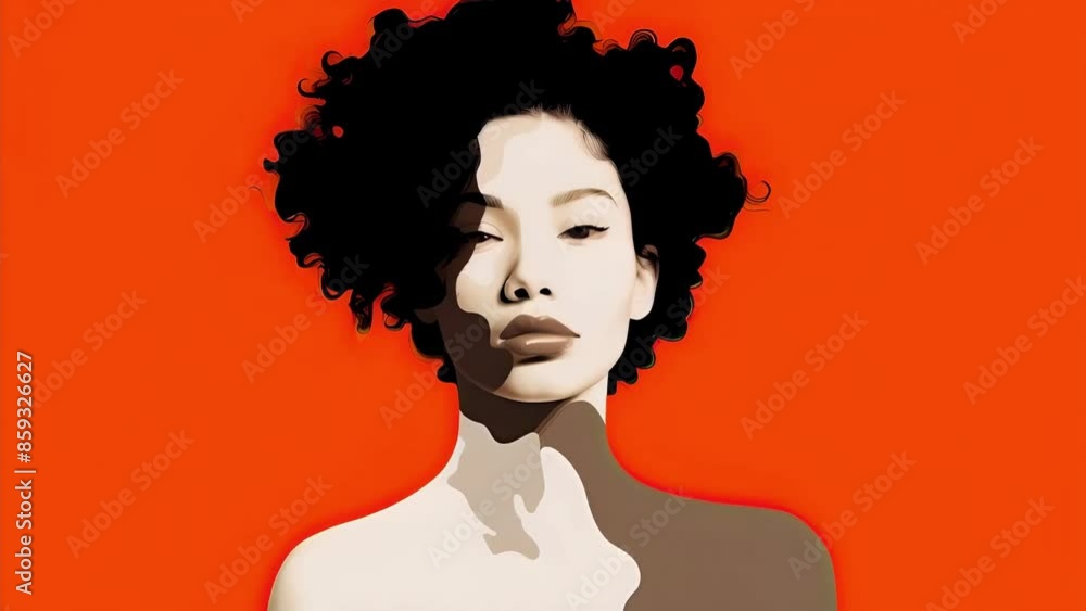 Young attractive curly woman with vitiligo Young attractive curly woman with vitiligo