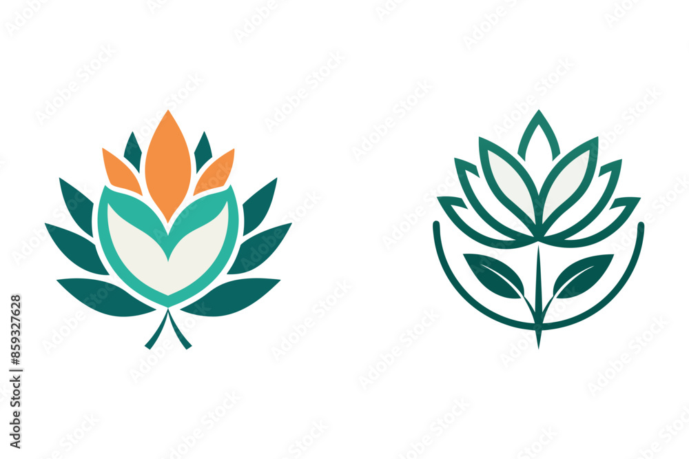 Fototapeta premium Flower logo vector art illustration. 