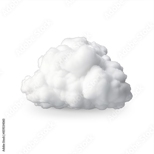 Stormy rainy cotton wool cloud isolated on white background.