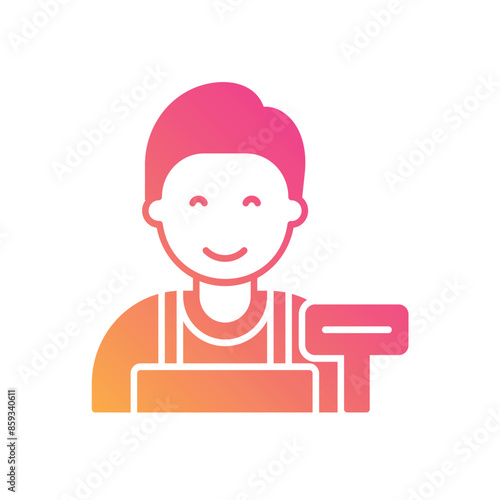 Cashier vector icon