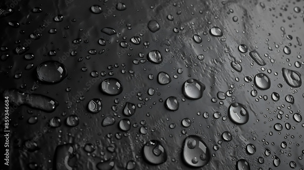 Water droplets on a gray background : Generative AI Water droplets on a gray background : Generative AI