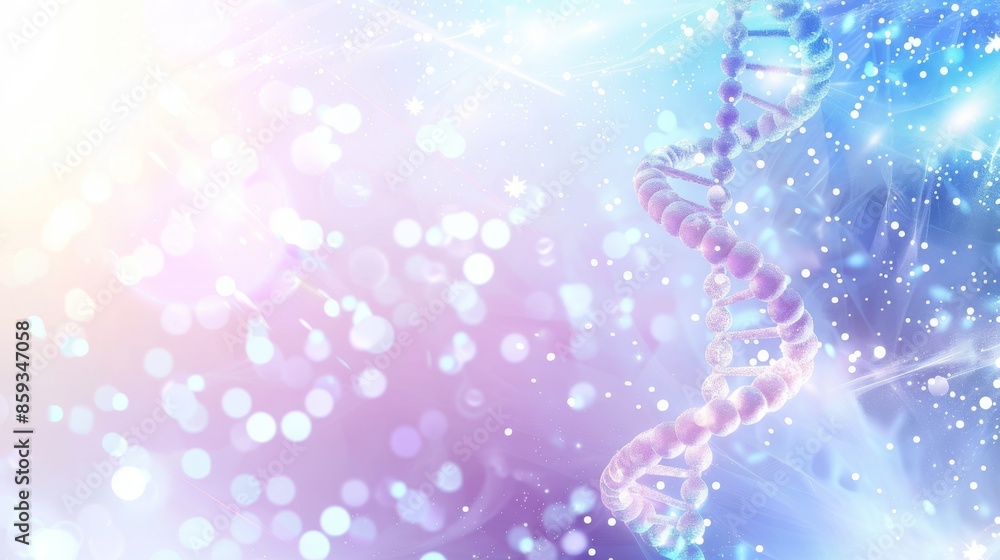 Obraz premium An abstract representation of a double helix DNA structure with colorful elements relating to science and discovery