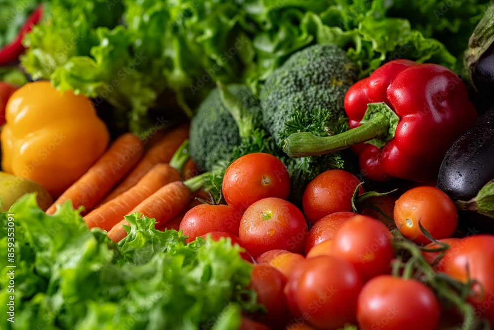 A vibrant variety of fresh vegetables and fruits at a market stand, showcasing the abundance and diversity of healthy produce. A vibrant variety of fresh vegetables and fruits at a market stand, showcasing the abundance and diversity of healthy produce.