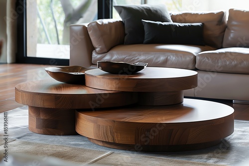 Ortega coffee table with nested design and mixed materials, Furniture, Versatile and contemporary living room piece