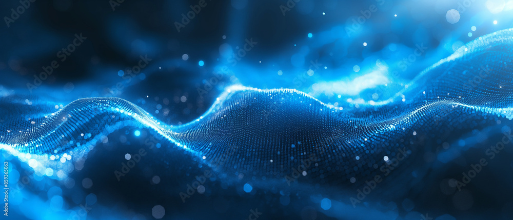 Abstract blue technology background with a cyber network grid Abstract blue technology background with a cyber network grid