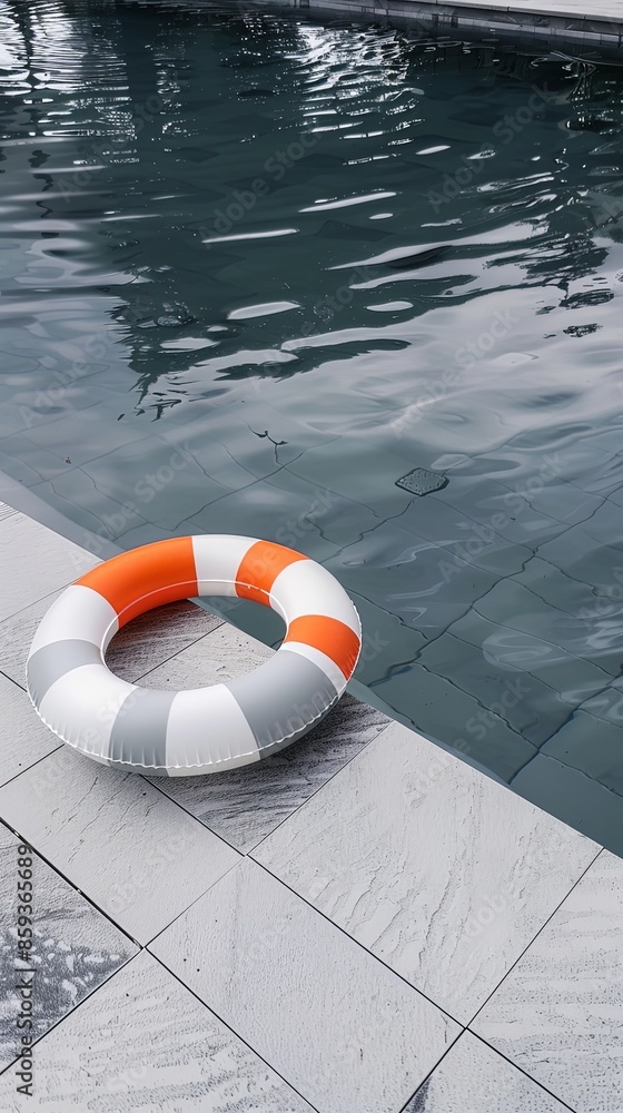 Naklejka premium life buoy floating on water