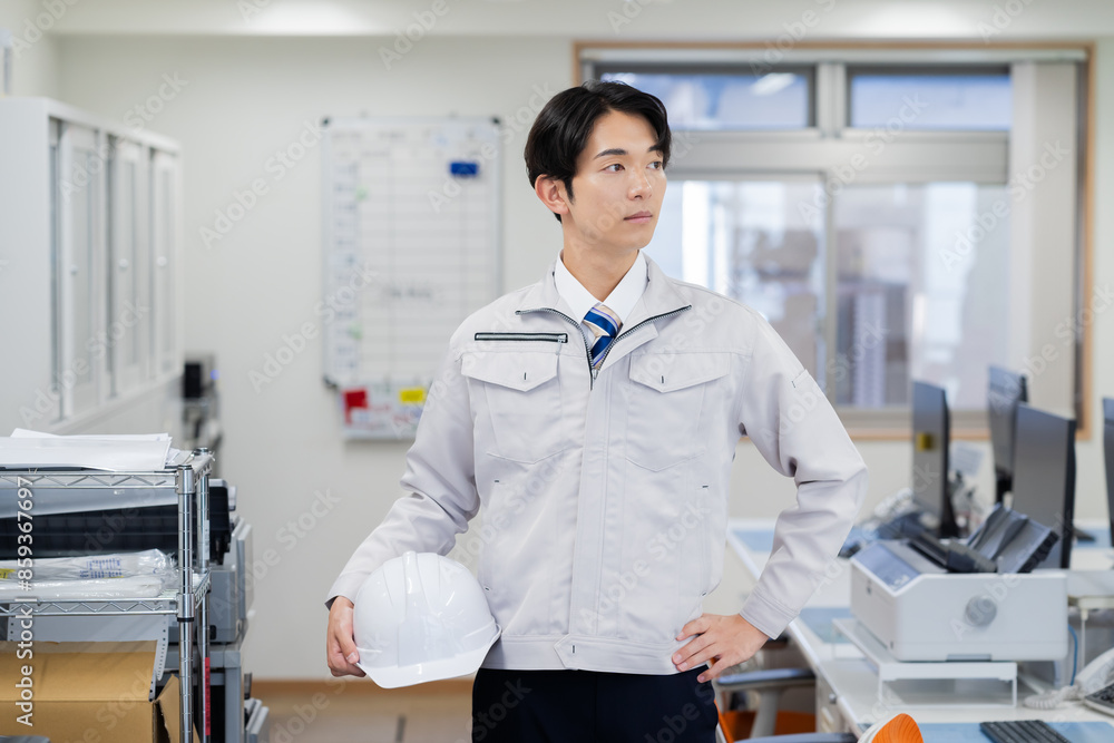 作業服のビジネスマン 作業服のビジネスマン