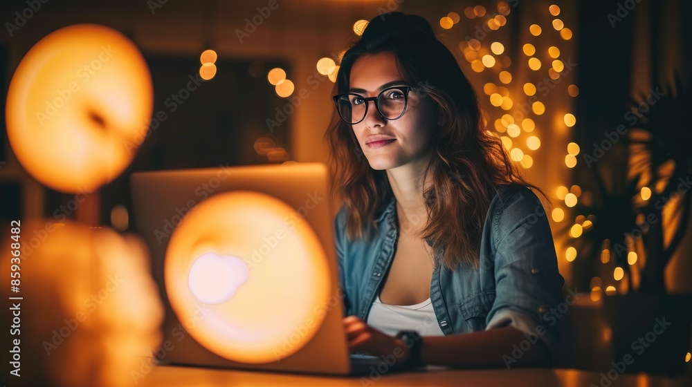 Professional Woman Smiling While Using Laptop Professional Woman Smiling While Using Laptop