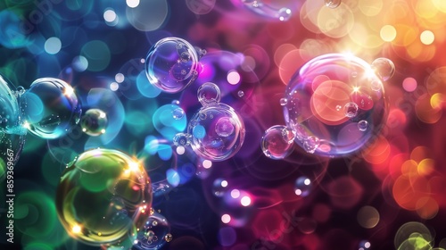 The colorful bubbles in an abstract image pop against a gradient backdrop, creating a vibrant and dynamic visual scene