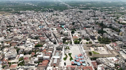 Aerial view of city of Larissa