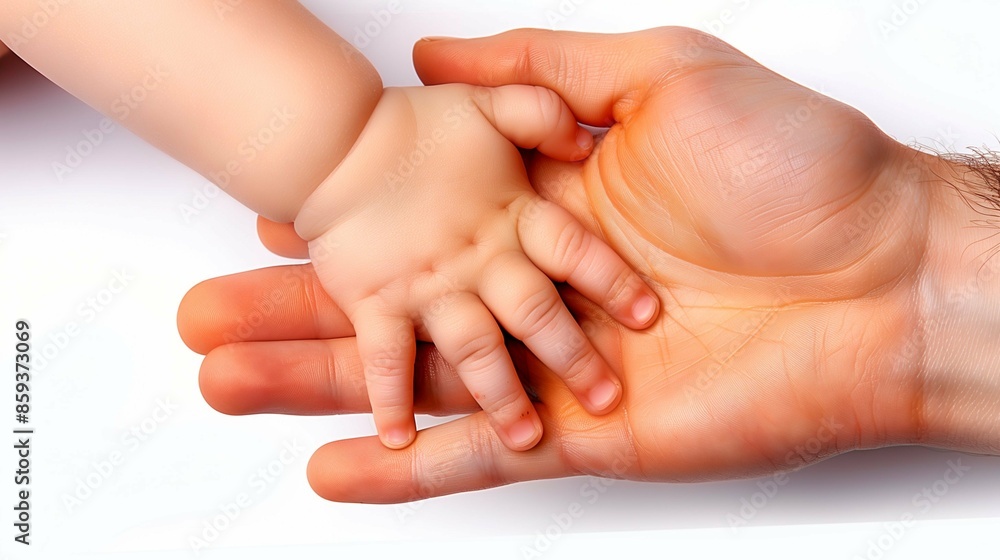 parent and baby hands isolated on white parent and baby hands isolated on white
