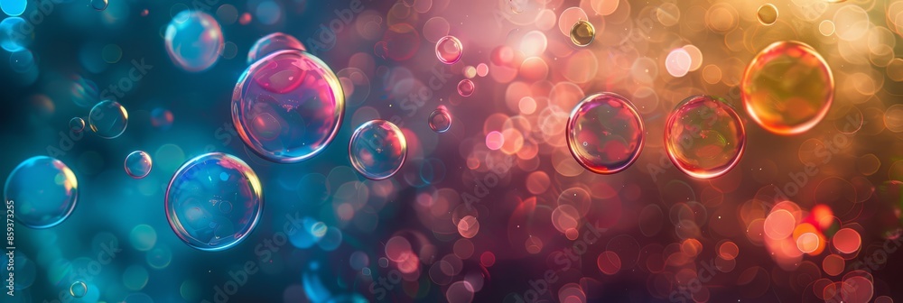 The colorful bubbles in an abstract image pop against a gradient backdrop, creating a vibrant and dynamic visual scene The colorful bubbles in an abstract image pop against a gradient backdrop, creating a vibrant and dynamic visual scene