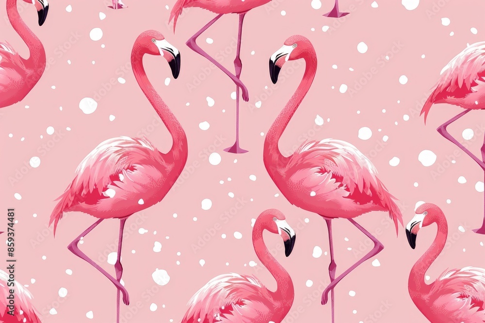 Obraz premium flamingo pattern. ai generated