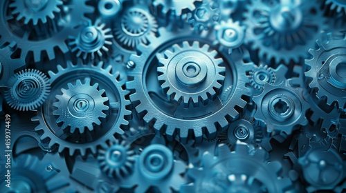 A detailed illustration of a network of gears and cogs working together smoothly, representing the collaborative effort needed for a business to function efficiently.