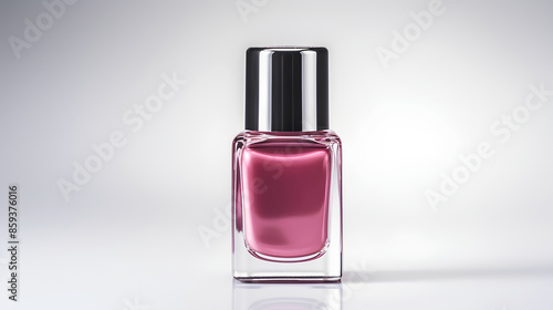 a professional photo of a bottle of nail paint on a white background, product photography