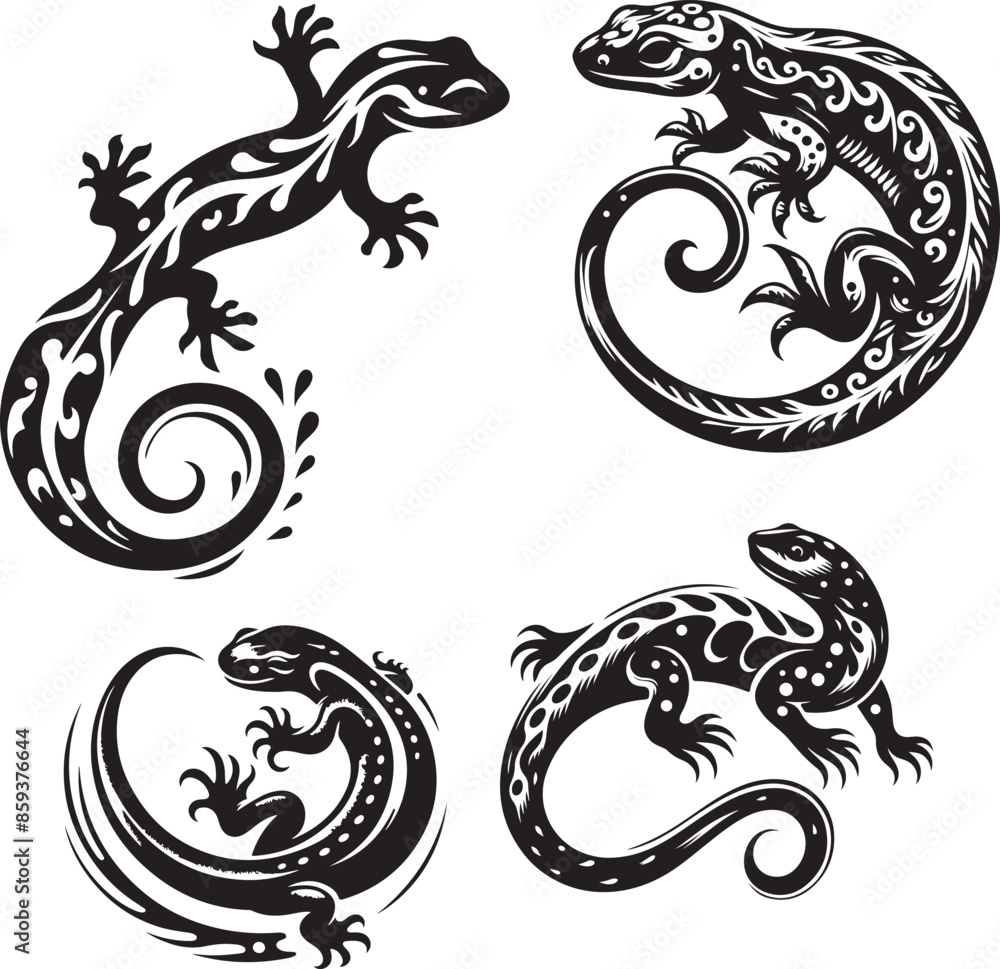 Salamander design silhouette vector art work EPS file Generator AI Salamander design silhouette vector art work EPS file Generator AI