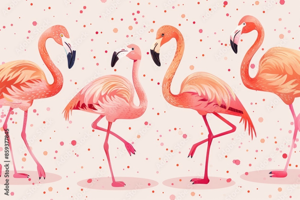 Obraz premium flamingo pattern. ai generated