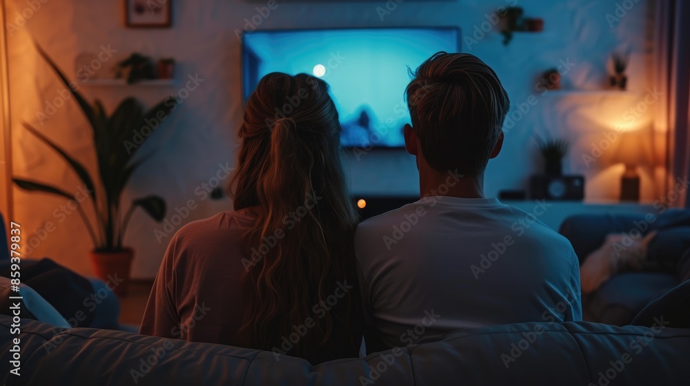 Relaxing Evenings: Friends in Joyful TV Watching Relaxing Evenings: Friends in Joyful TV Watching