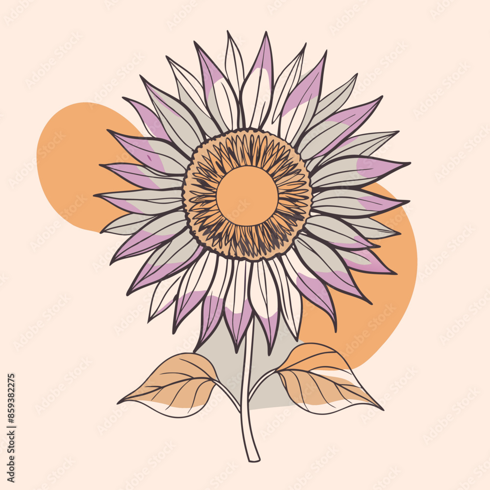 Fototapeta premium vector illustration of sunflower