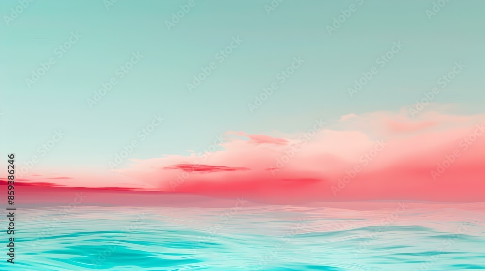 Obraz premium Gradient lawn green to light sky banner