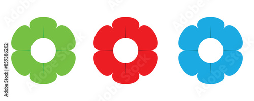 Collection of vector flowers, Abstract flowers. Vector illustration isolated on white background