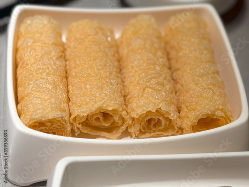 bean curd roll in plate, used in hotpot