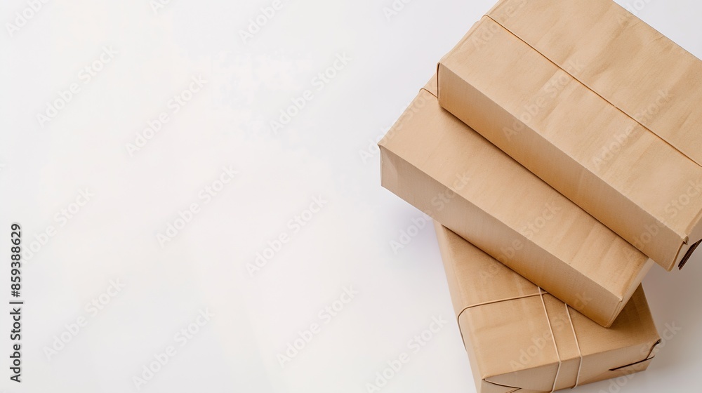 Cardboard boxes for delivery service moving package or gifts isolated on a white background Package mockup : Generative AI Cardboard boxes for delivery service moving package or gifts isolated on a white background Package mockup : Generative AI